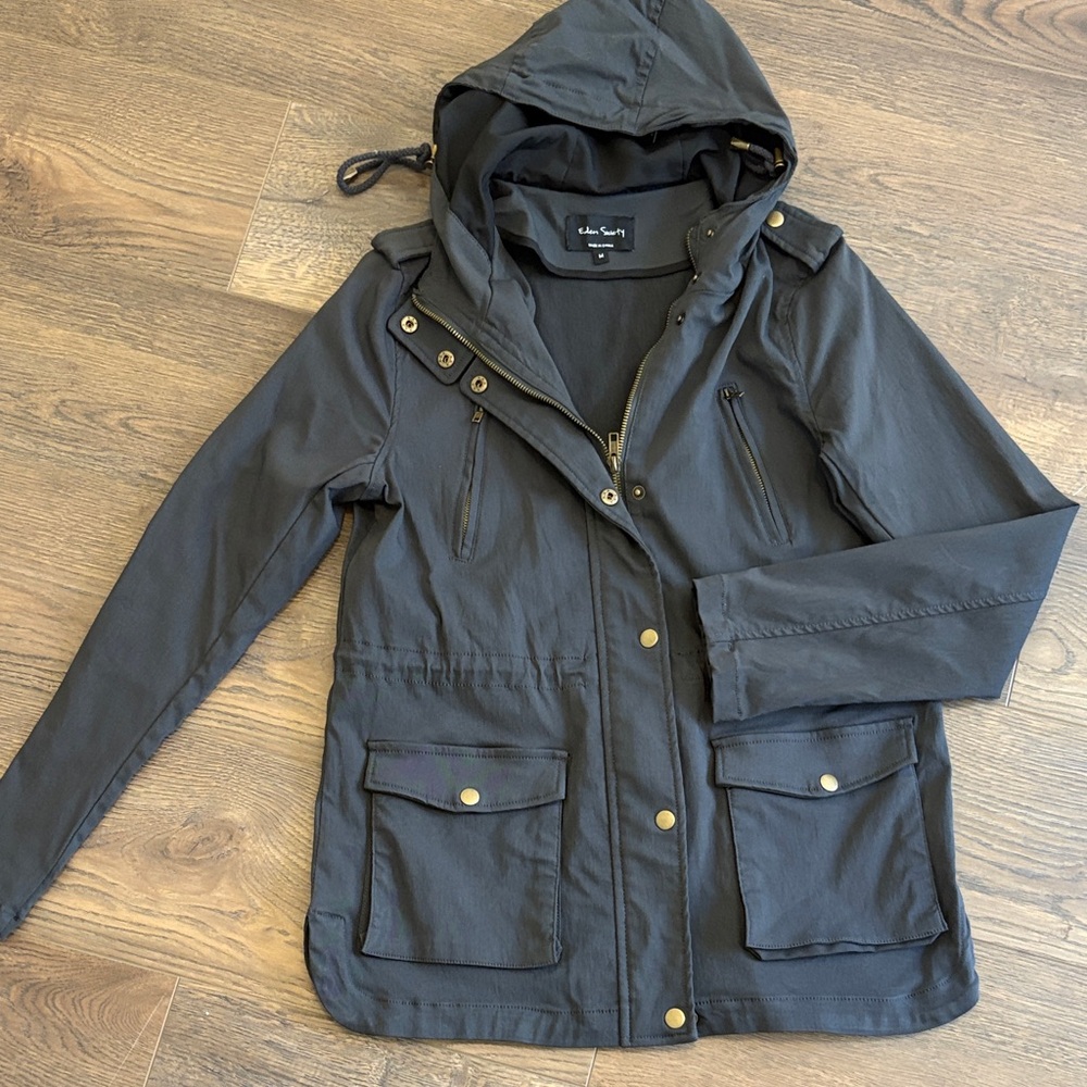 Black Hooded Anorak Jacket - Women, Never worn